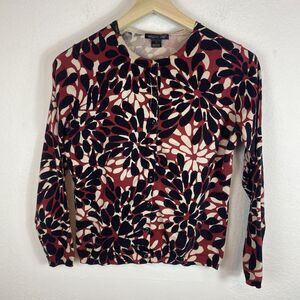 August Silk Women's large Cardigan Abstract Floral lightweight Button‎ Up